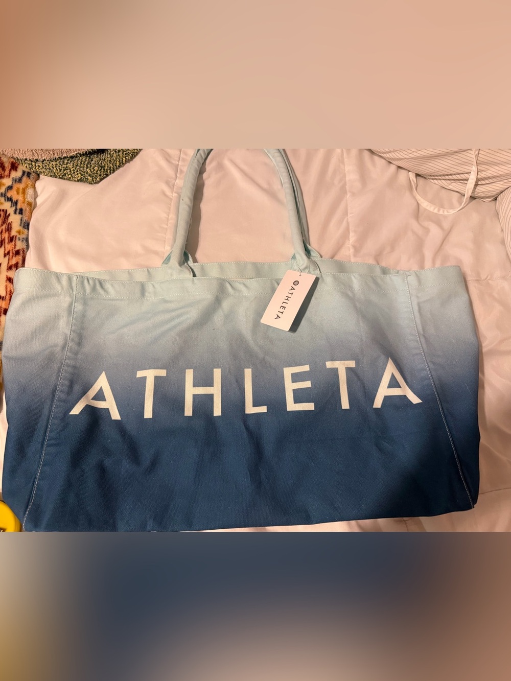 Athleta Gradient Blue Canvas Tote